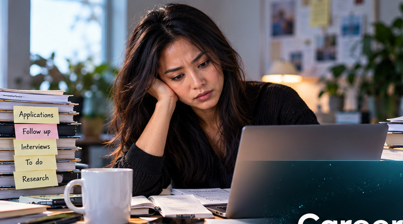 Professional navigating a complex job search