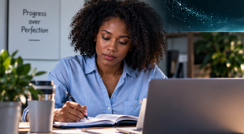 Professional reflecting on patterns across a job search
